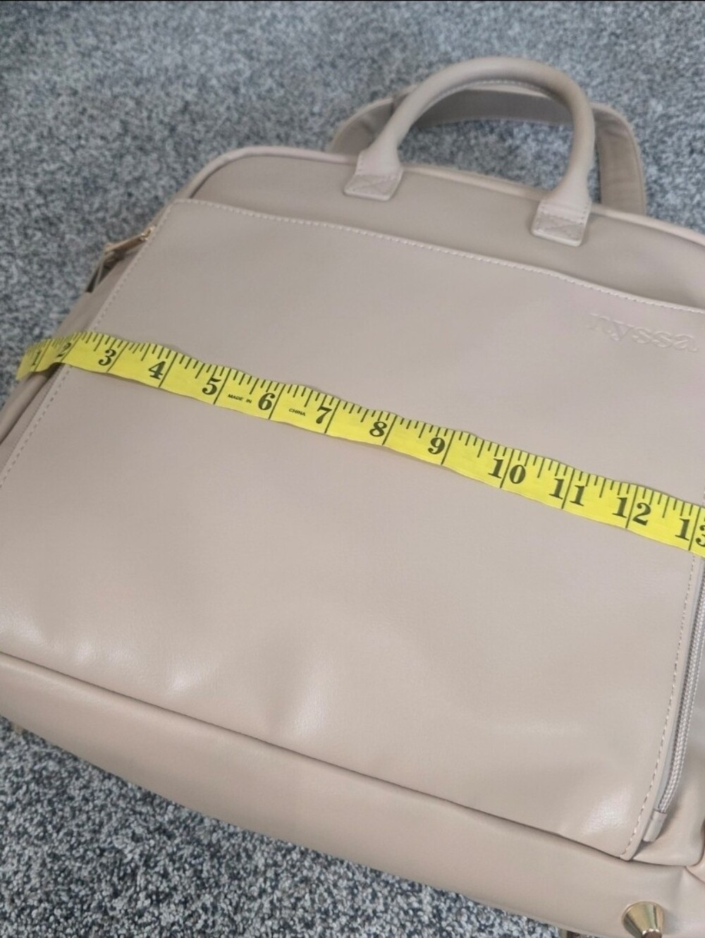 Nyssa Mother Diaper Backpack Shoulder Bag Tote Champagne Cream New - Picture 5 of 6